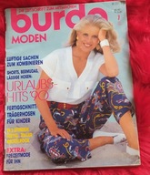 Burda moden 7 lipiec 1990 -unikat - wykroje