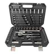 Zestaw kluczy nasadowych Meec Tools 110 el | 1/4 & 1/2 cala | walizka |