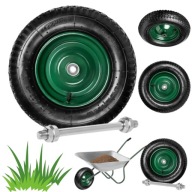 KOŁO DO TACZKI MOCNE Z DĘTKĄ POMPOWANE 4.80/4.00-8 + OŚKA