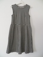 Sukienka damska L czarno biała bez rękawów krótka wzór pepitka