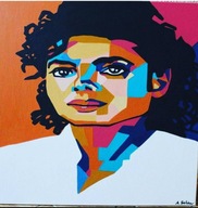 Obraz ręcznie malowany Pop Art Michael Jackson płótno 70x70cm