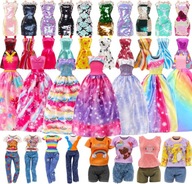 Zestaw 15 Ubrań dla Lalek 30cm – Sukienki, Topy, Spodnie| Prezent| Modne