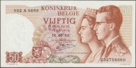 Belgia 50 franków 1966 - król i królowa - stan bankowy UNC