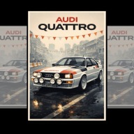 Plakat Motoryzacyjny Audi Quattro A4 (21 x 29,7 cm) Dekoracja Ścienna