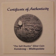 CERTYFIKAT - SZLAK SOLNY - KOŁOBRZEG - WIELKOPOLSKA 2010 - OXYDA