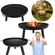 PALENISKO OGRODOWE DUŻE 80CM TRÓJNÓG DO GRILLA OGNISKA KOCIOŁEK Z UCHWYTAMI