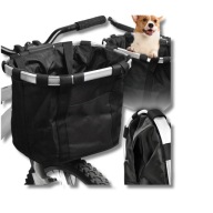 KOSZ ROWEROWY PRZEDNI SPI 55 ALUMINIUM + TKANINA OXFORD CZARNY