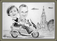 Karykatura na prezent ze zdjęcia na rocznicę ślubu