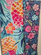 Ręczniki Plażowe Ananas Kwiaty Paski Szybkoschnące Dwustronne 180x80 cm