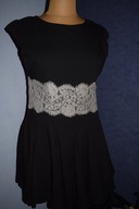 * AX PARIS * PIĘKNA SUKIENKA CZARNA Z KORONKĄ_44