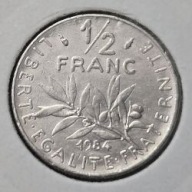 *FRANCJA [0106]*1/2 Franka FRANC 1984 Piąta Republika, Siewca, Gałąź oliwna