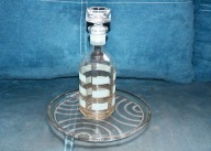 KARAFKA + PODSTAWKA SZKŁO PRL