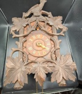 Zegar z kukułką schwarzwaldzki drewno rzeźbione do naprawy lub na części