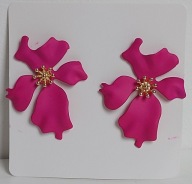 Kolczyki różowe kwiaty ze stali biżuteryjnej zapinane na sztyft