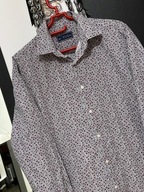 R Koszula Blazer popiel subtelne róże bordo bawełna