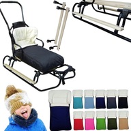 SANKI DREWNIANE METALOWE OPARCIE PCHACZ (DŁUGOŚĆ 105 CM) ŚPIWOREK +PODNÓŻKI