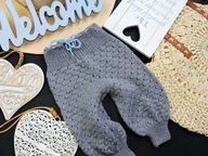 Handmade - wełniane szare spodnie pumpy r 68