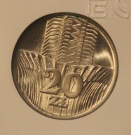 20 ZŁ ZŁOTYCH 1976 WIEŻOWIEC i KŁOSY GCN MS68 - MAXXX NOTA - PIĘKNA SKRĘTKA