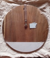 deska okrągła drewno i marmur