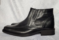 BUTY TRZEWIKI KOZAKI MĘSKIE CZARNE SKÓRA 44-45 WKŁ. 30,5 CM