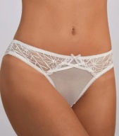 Figi koronkowe białe prześwitujące