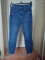 spodnie dżins rurki 33 strecz 7/8 wysoki stan 38 M