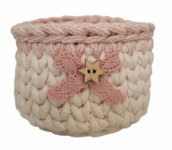 Mały koszyk kosz ze sznurka bawełnianego handmade