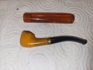 Stara fajka LUFKA bursztynowa zabytkowa do papierosów 2 sztuki