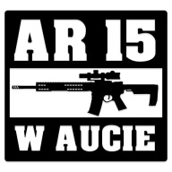 AR 15 W AUCIE Naklejka bez tła na auto wodoodporna