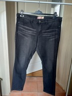 spodnie dżins proste janina slim denim wear strecz 46 ciemne szare