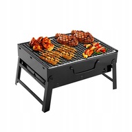GRILL WĘGLOWY OGRODOWY PRZENOŚNY 36 x 27 cm ŁATWY W MONTAŻU SOLIDNY