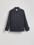 RESERVED płaszcz trencz krótki wodoodporny granatowy S