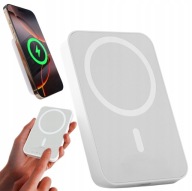 Powerbank magnetyczny Mag-Safe 5000 mAh biały mini bezprzewodowy iPhone