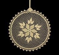 Zawieszka ozdoba na okno szydełkowa 28cm ecru (Z143)