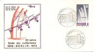 BLOKADA BERLINA 1949 -koperta ozdobna -25 rocznica -stemple 1974 rok