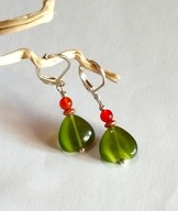 KOLCZYKI z KWARCU KOCIE OKO - srebro 925