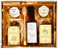 Kosz prezentowy prezent upominek miód syrop nauczyciel