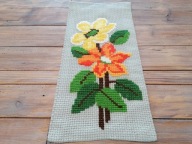 MAKATKA KILIM HAFT KRZYŻYKOWY KWIATY ART-DECO 33 x 70 B