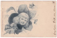 Dziewczynka jako Fiołek fiołki kwiaty 1904r. k522