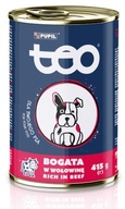 Karma mokra dla psa TEO 78% mięsa bogata w wołowinę 415g