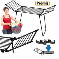 SUSZARKA NA PRANIE STOJĄCA DUŻA SKŁADANA CZARNA UBRANIA BIELIZNA SOLIDNA