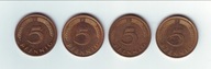 Niemcy 5 Pfennig 1989 D,F,G,J