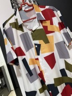 R Koszula biała Shein artystyczne kolorowe figury geometryczne rozmiar XL