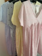 Sukienka muślinowa lato paski serduszka kolory