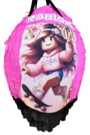 Piniata urodzinowa XL Roblox Girl + kij