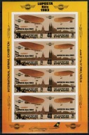 Korea Północna 1983 Znaczki Ark 2333-4B ** Zeppelin lotnictwo wystawa