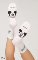CALZEDONIA białe skarpetki bawełna Disney Myszka Miki Mickey Mouse napis