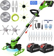 SUAIIOLK Akumulatorowa podkaszarka do trawy z szczotką na chwasty 21V