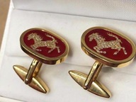 Spinki mankiety złoto brylanty zegarek FERRARI CERTYFIKATY XX w. Etui