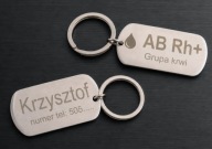 Brelok metalowy - z dowolnym dwustronnym grawerem laserowym tekst/grafika